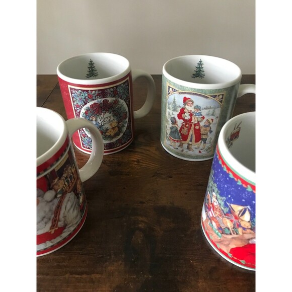 JC Penney Exclusive Set of 4 Holiday Mugs Ceramic/Porcelain1999 Betty Whiteaker - Picture 10 of 10
